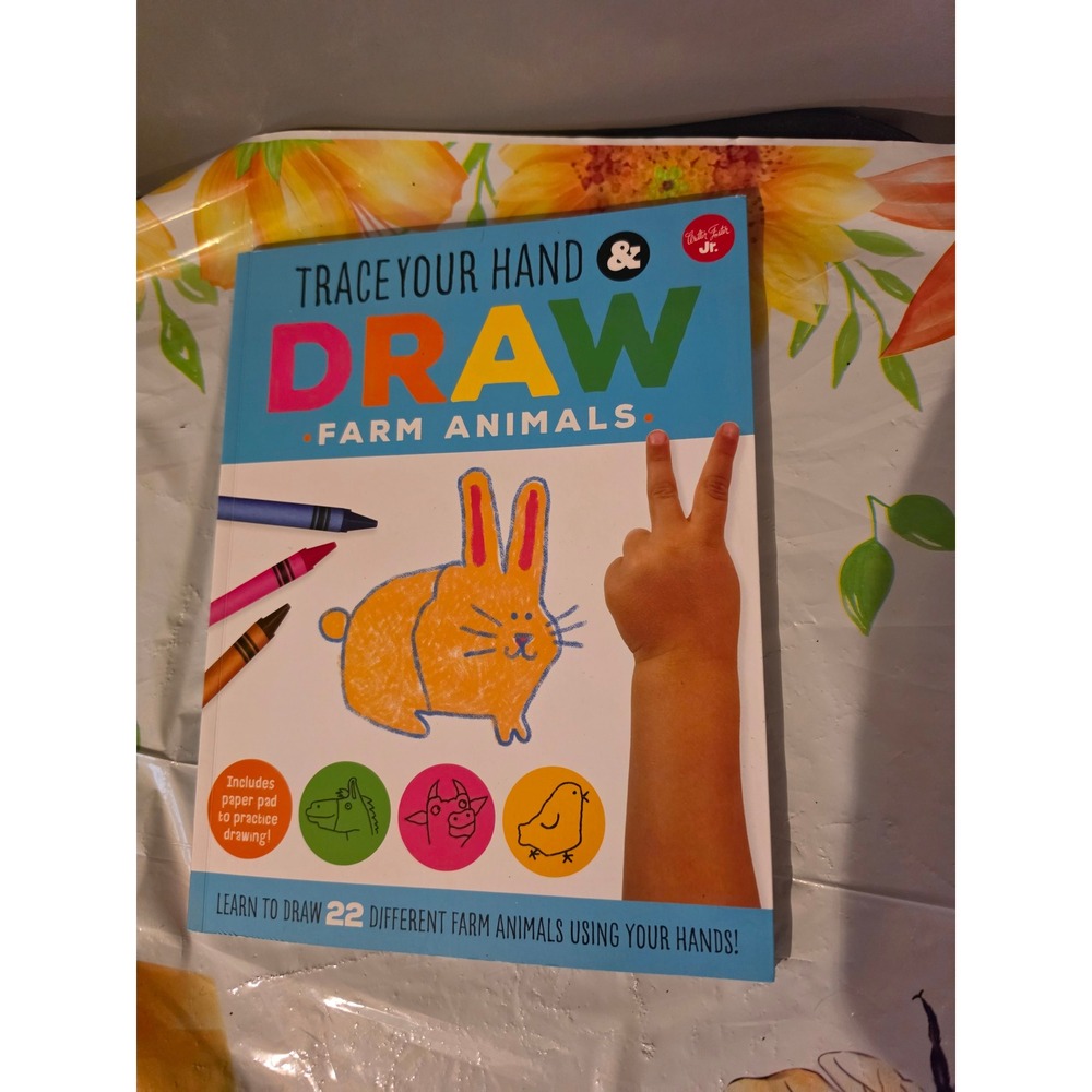 Trace Your Hand and Draw Farm Animals Walter Foster Jr Activity Book Kids Draw